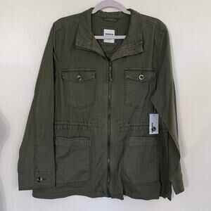 NWT Sonoma, Utility Jacket Olive Green Drawstring/Zip Size XL/18-20